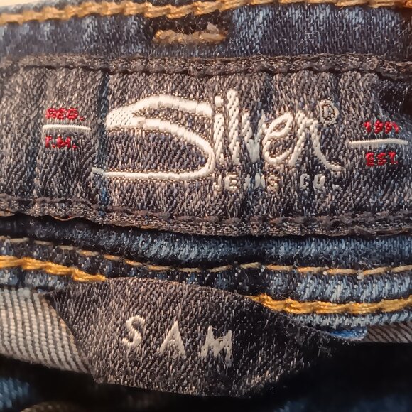 Silver Jeans Co. 'Sam' plus size women's distressed boyfriend jeans sz 24 - Picture 14 of 16